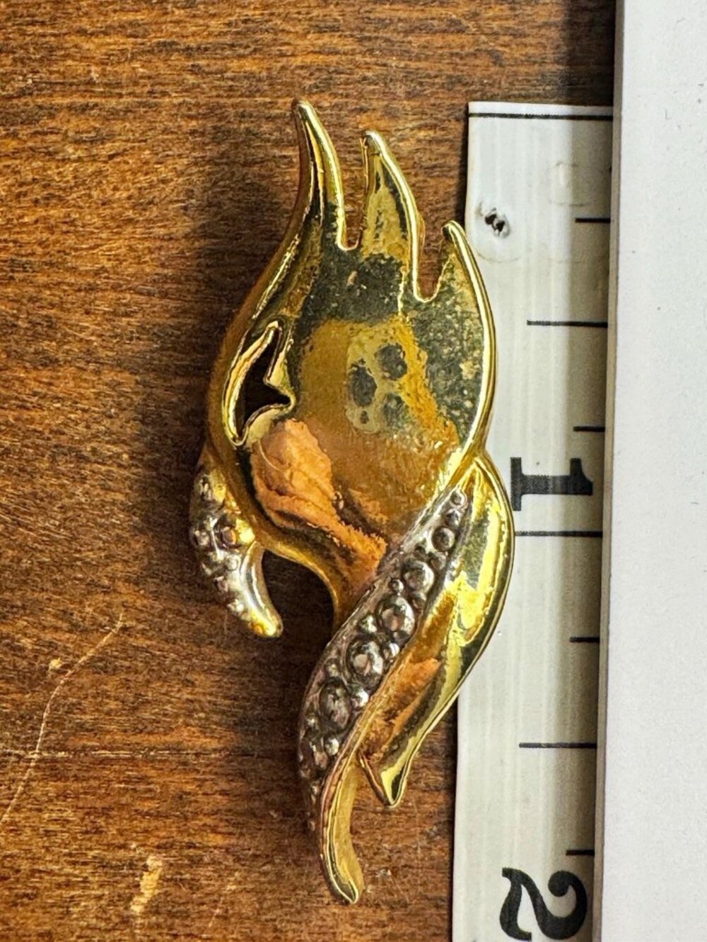 Vintage Gold Tone Parrot Bird Brooch Pin 2" Textured Taiwan Costume Jewelry